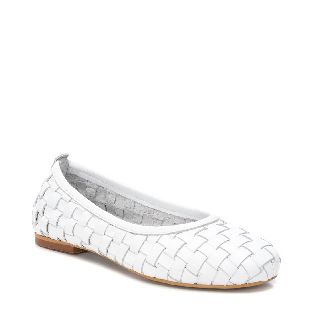 Carmela 16079603 ballerine blanche cuir tressé plat