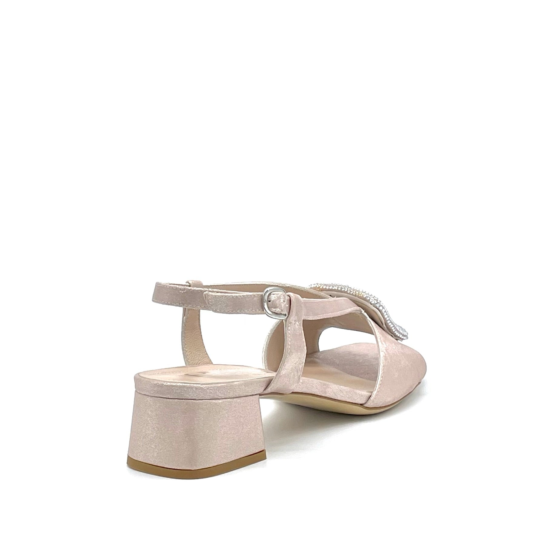 ELATA 15153 sandale satin nude boucle bijou talon 3,5 cm