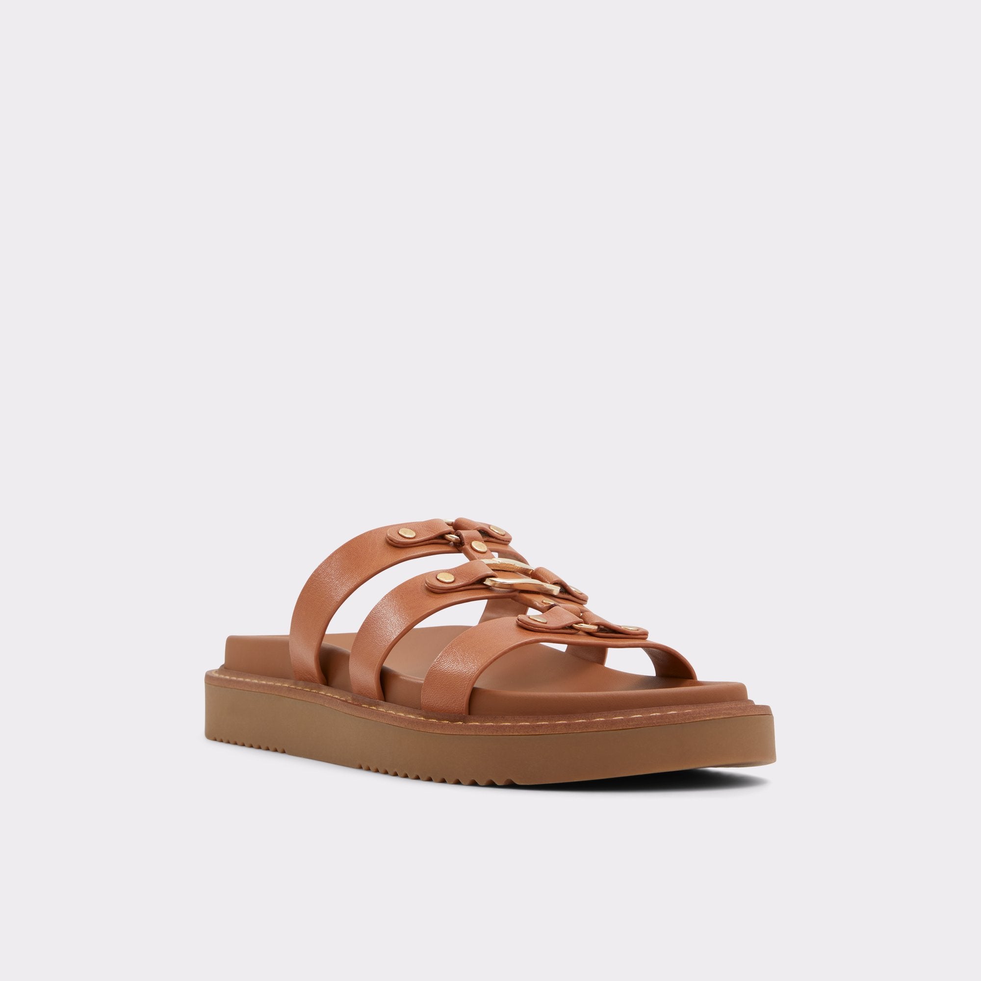 Aldo Mariesoleil sandales plates marron à brides