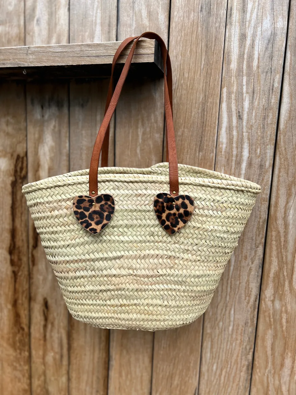 Coralie Masson Gilberte panier tressé léopard
