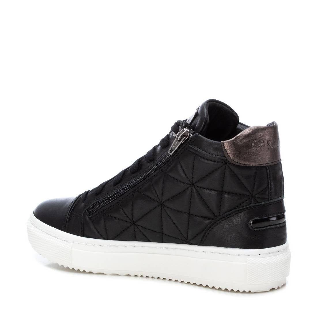 Carmela 16027401 baskets cuir noir zip 4 cm