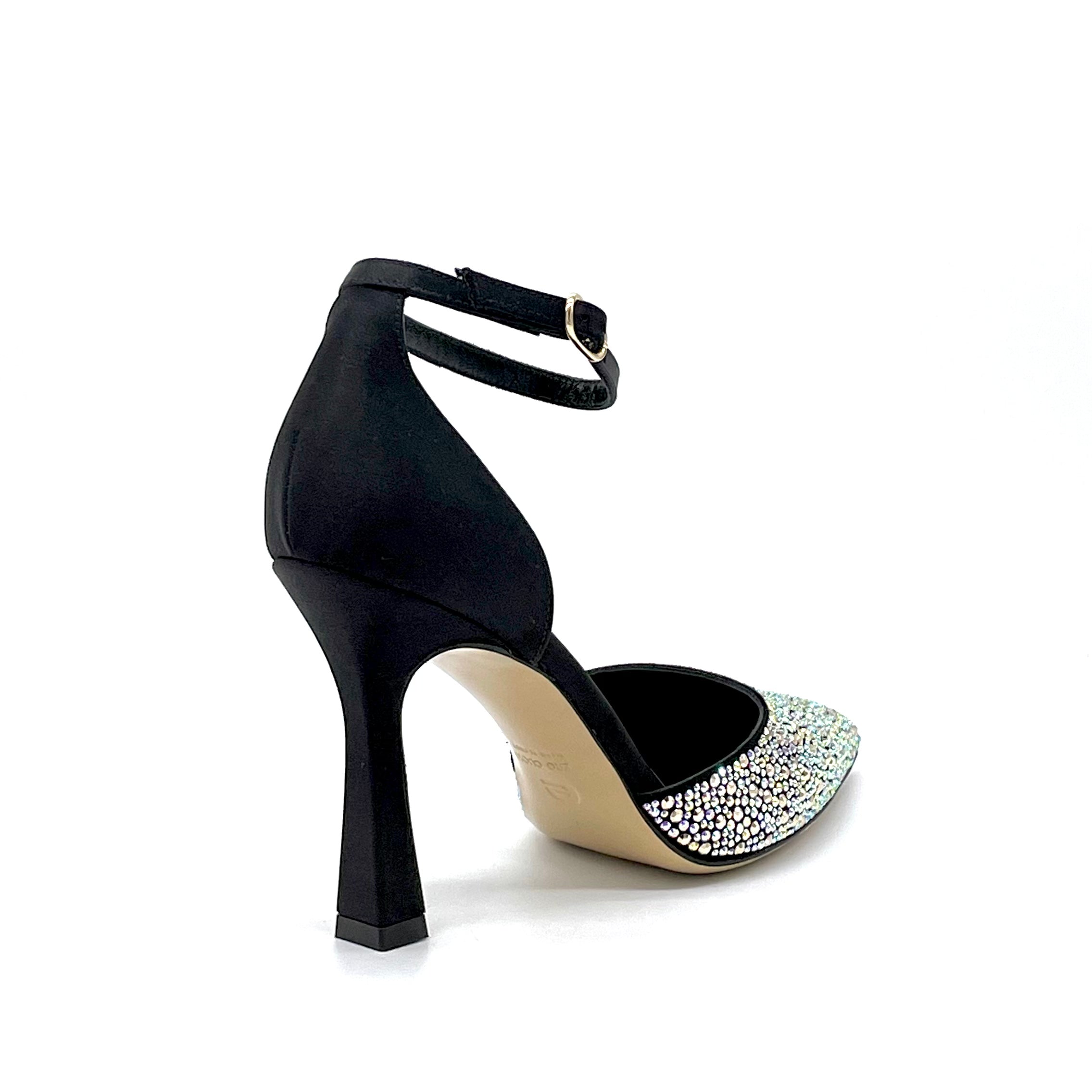 ELATA 13145 escarpins d'orsay soie noire strass