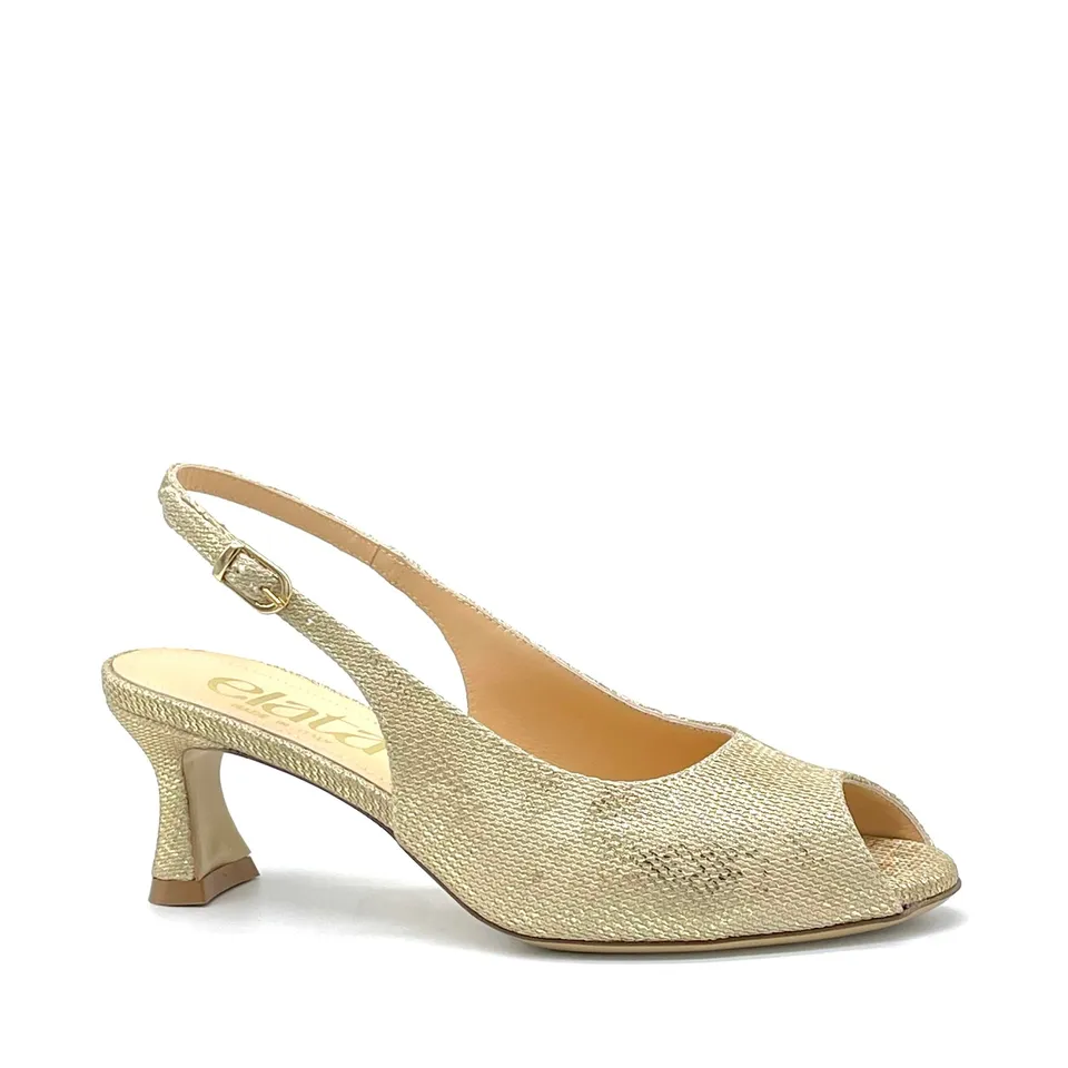 Elata 16105 sandales laminé or bout ouvert 5,5 cm
