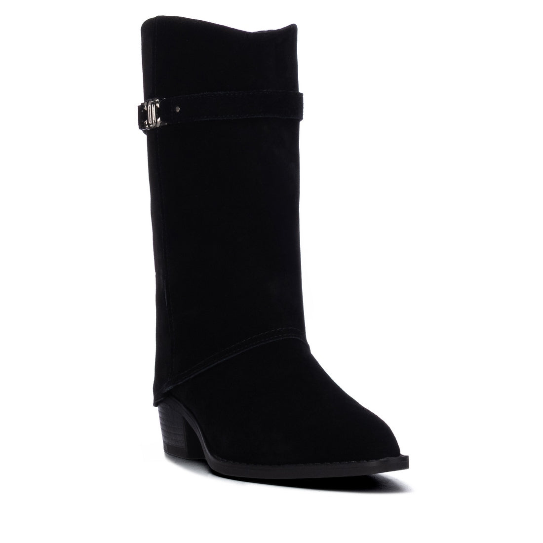 Carmela 16432801 bottes cavalières noires suède talon bas