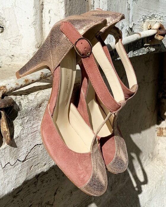 Dessine Moi Un Soulier Salome salome velours rose gold pointure 35
