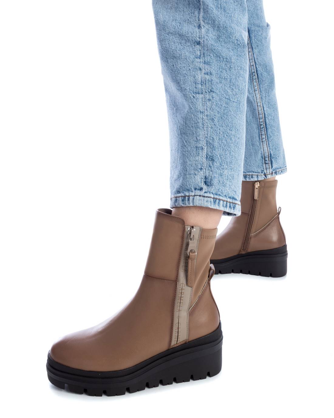 Carmela 16092403 bottine marron cuir compensée 7 cm