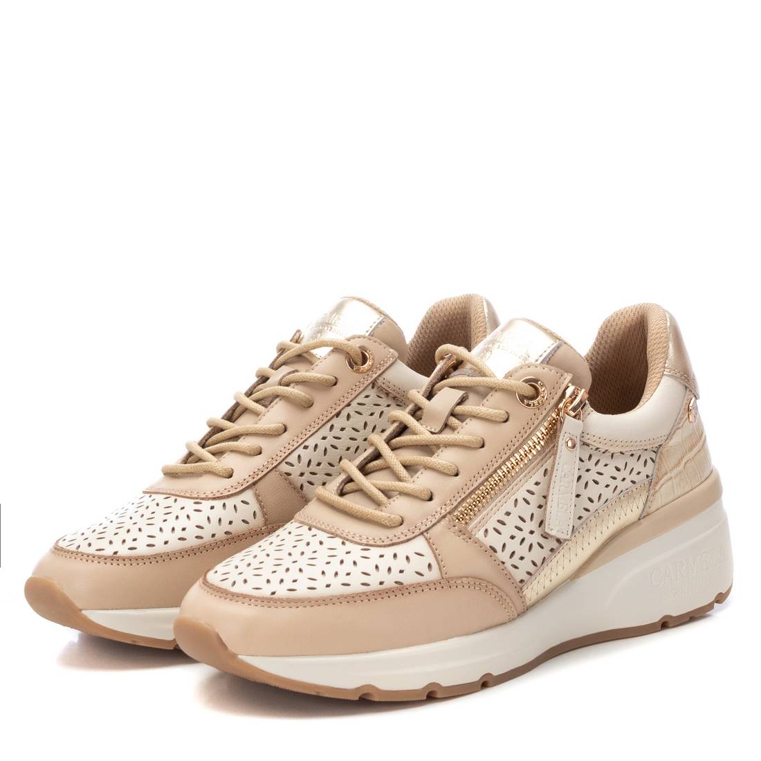 Carmela 16141703 basket femme marron cuir ajouré