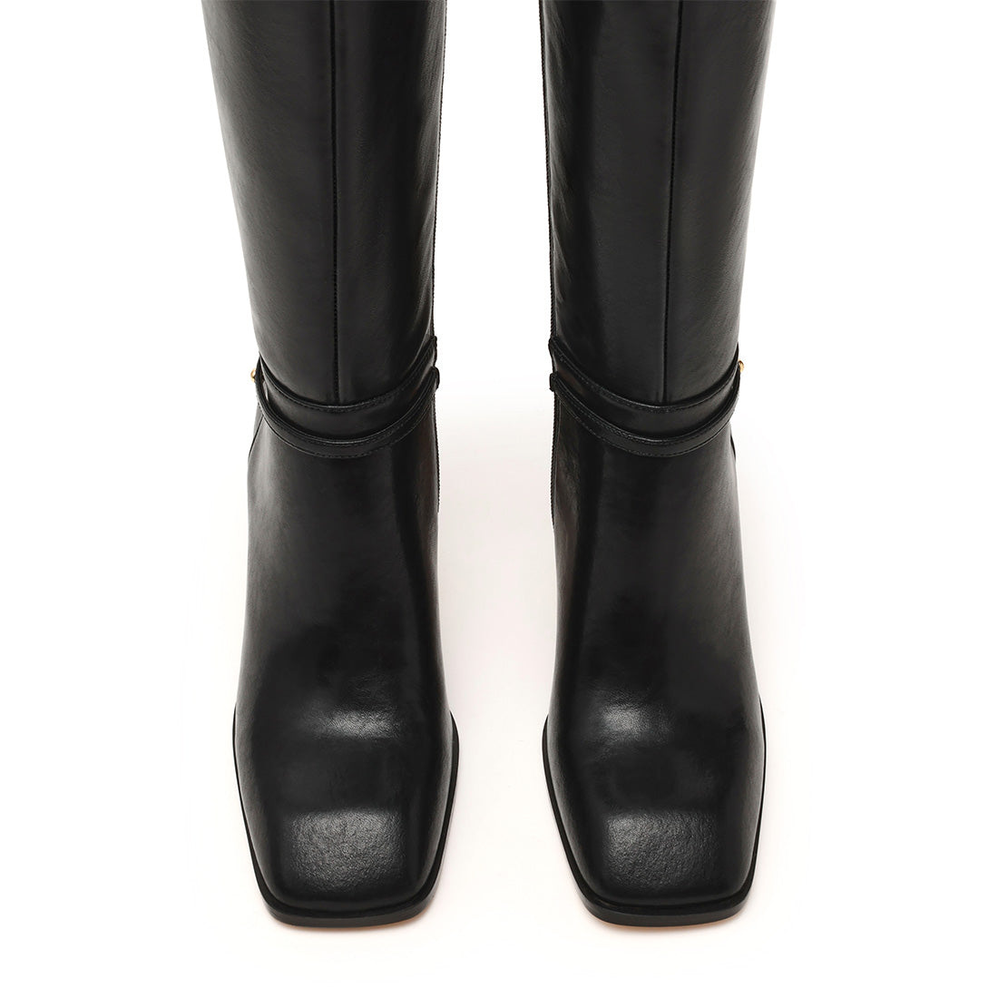 Steve Madden Shield botte cuir noire talon 8,5 cm