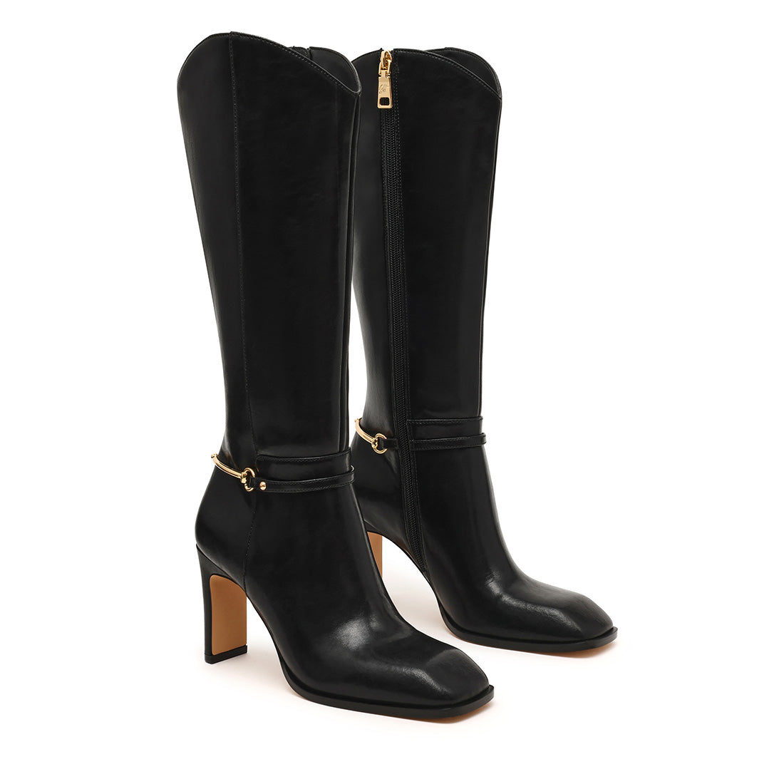 Steve Madden Shield botte cuir noire talon 8,5 cm