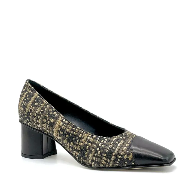 Elata 54521 escarpins tweed beige 37 talon 5,5 cm