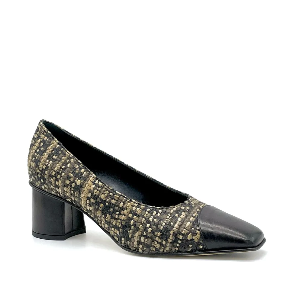 Elata 54521 escarpins tweed beige 37 talon 5,5 cm