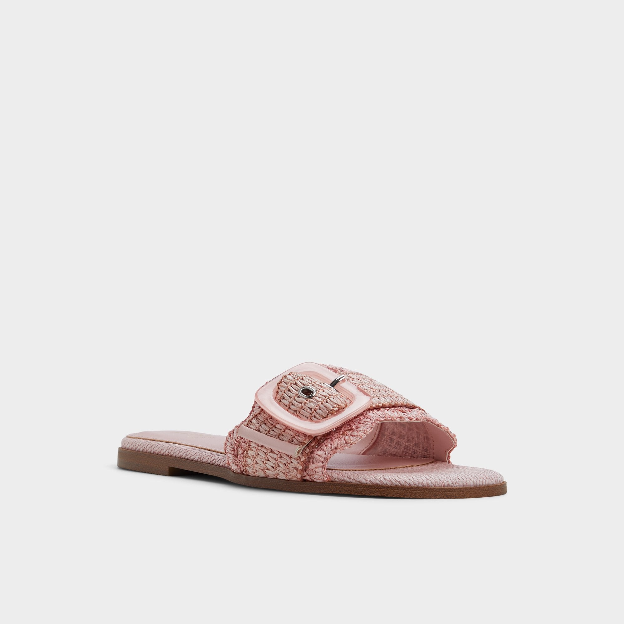 ALDO Wavysally mules rose raphia boucle