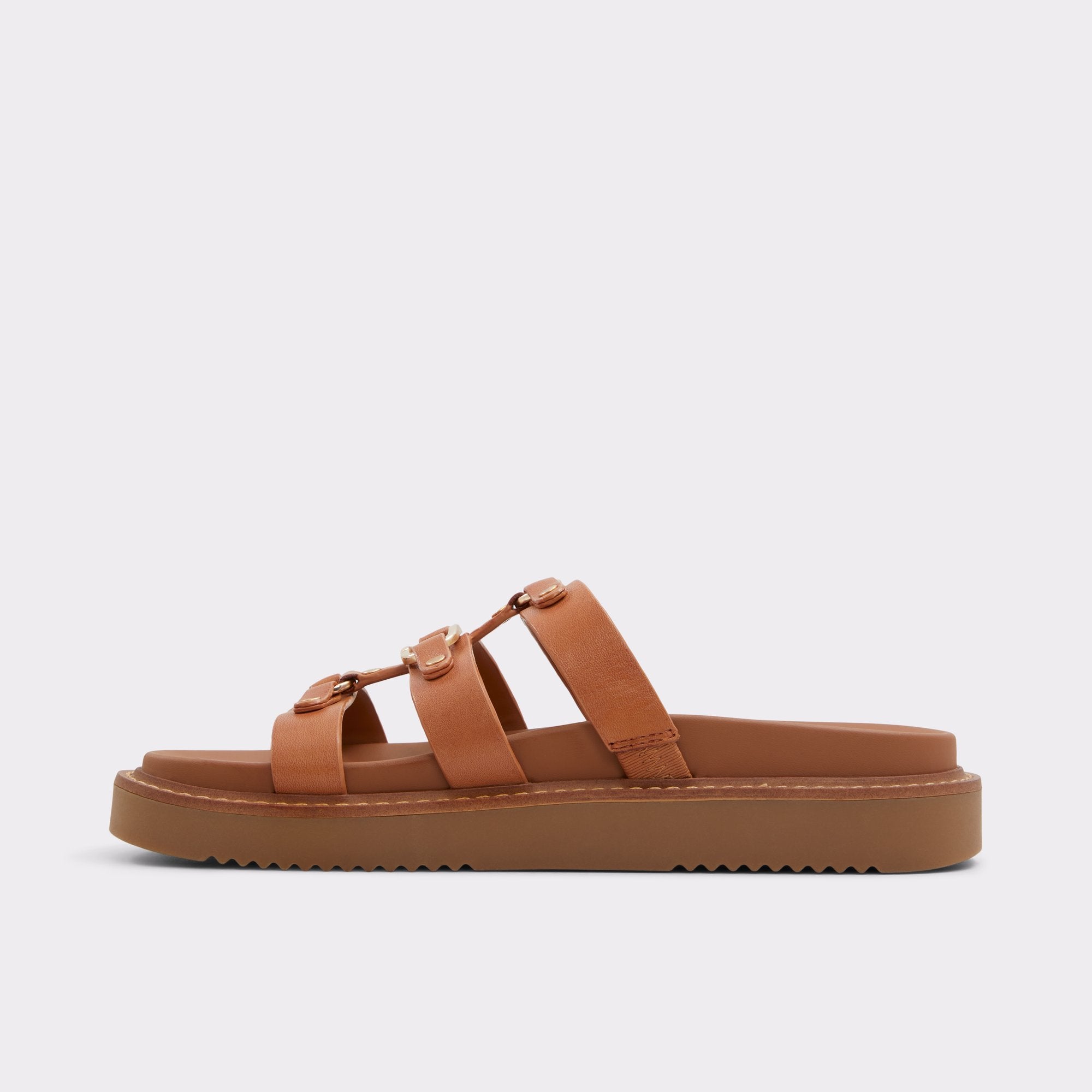 Aldo Mariesoleil sandales plates marron à brides