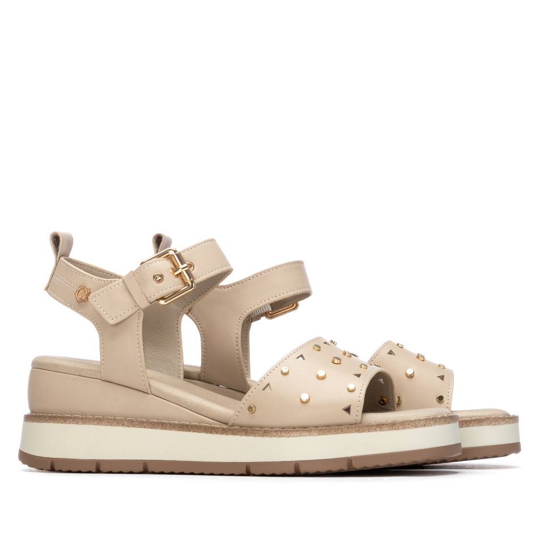 Carmela 16324801 sandale femme cuir marron compensée