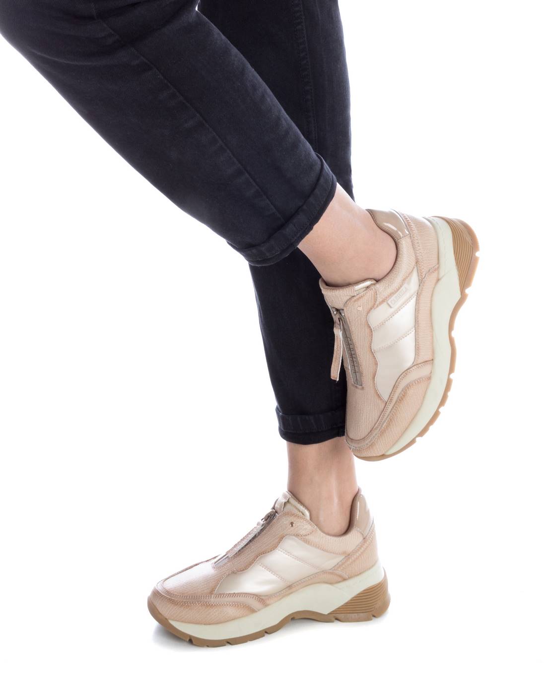 Carmela 16116704 basket femme marron cuir nylon zip