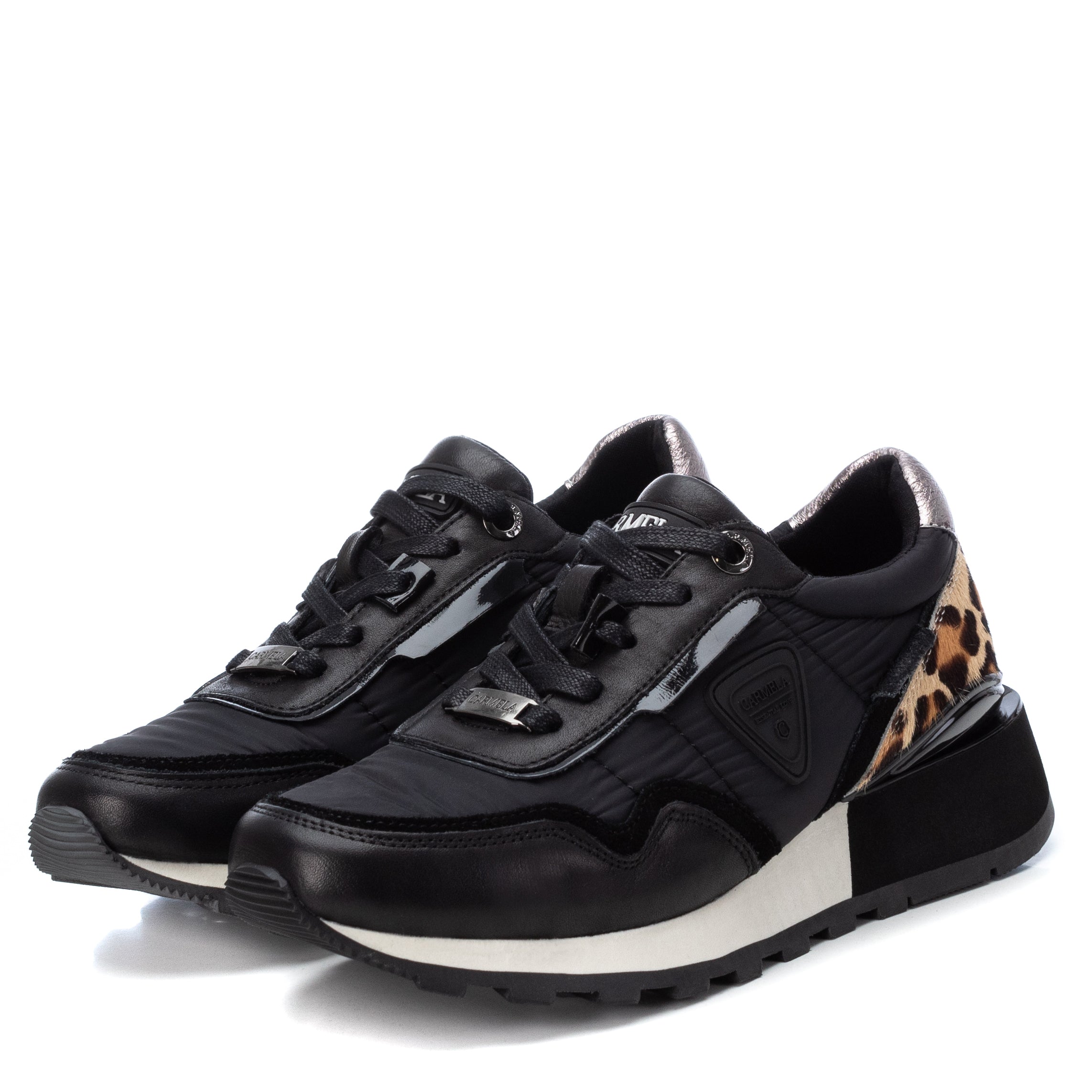 Carmela 16013701 baskets noir textile cuir