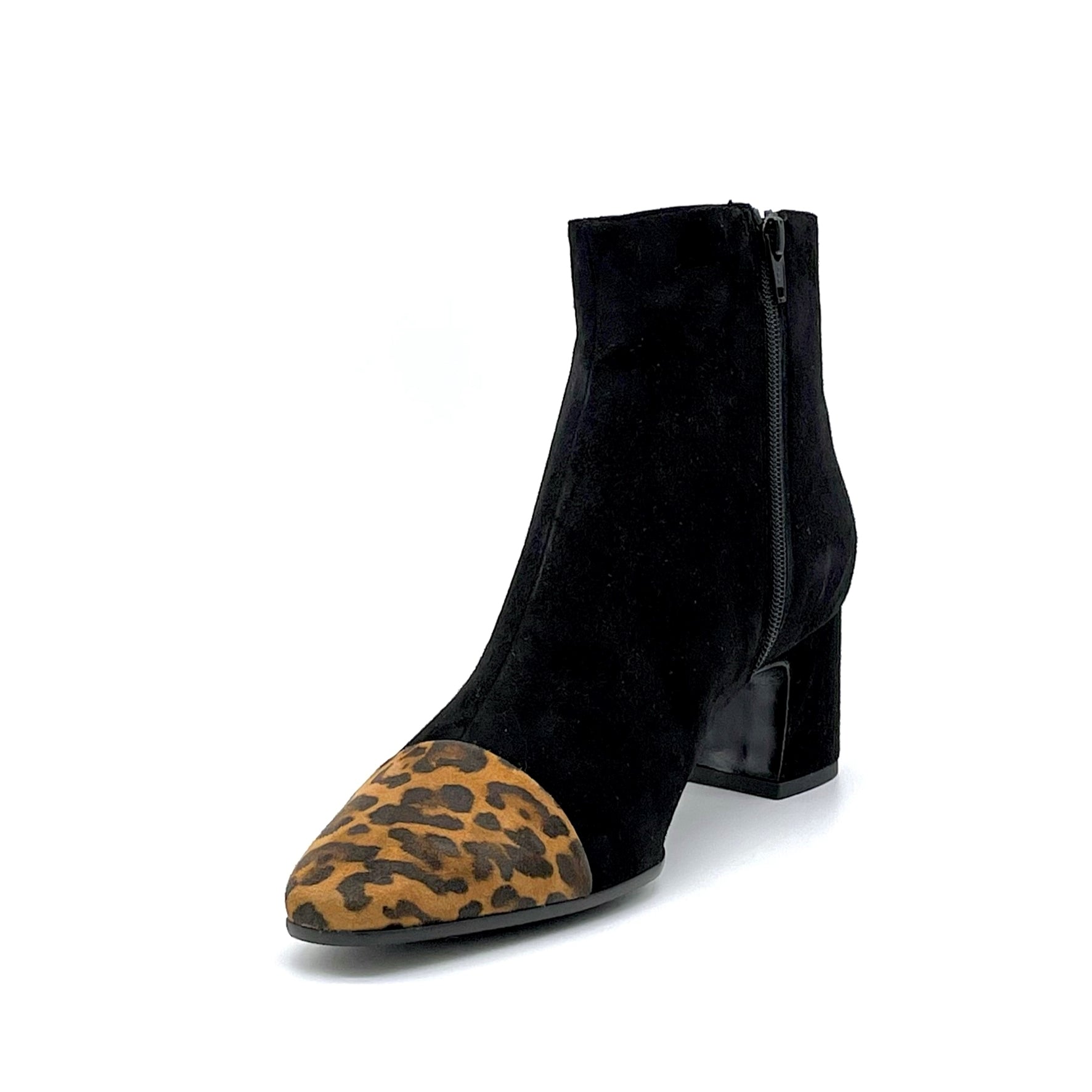 ELATA 52517 bottine suède noir imprimé talon 5,5 cm