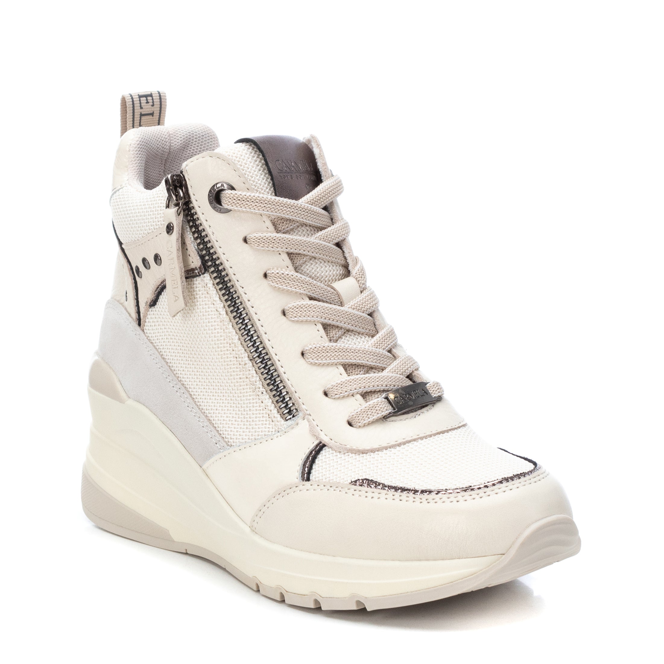 Carmela 16026202 sneakers femme blanc textile compensé
