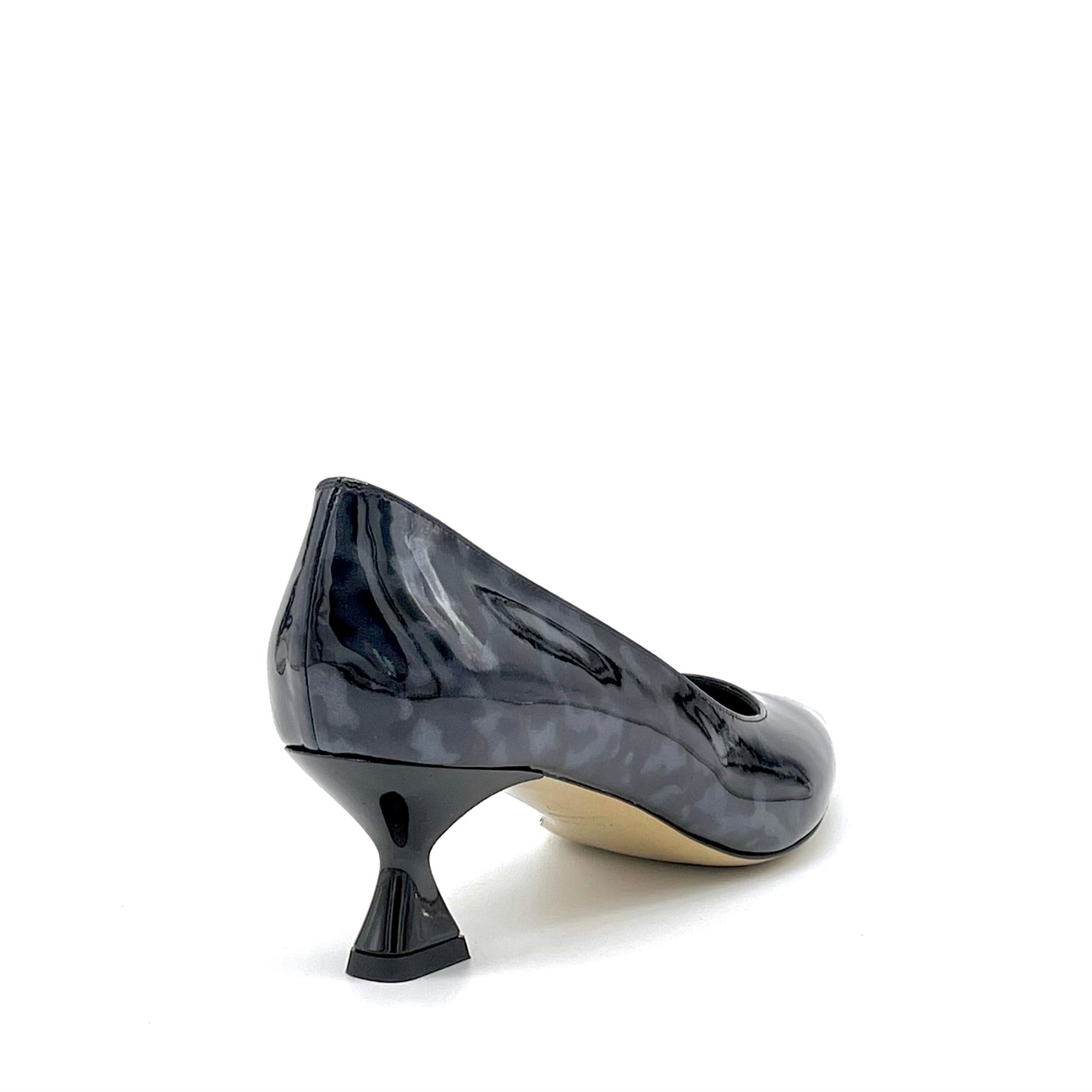 ELATA 55506 escarpins vernis bleu écaille talon 5,5 cm