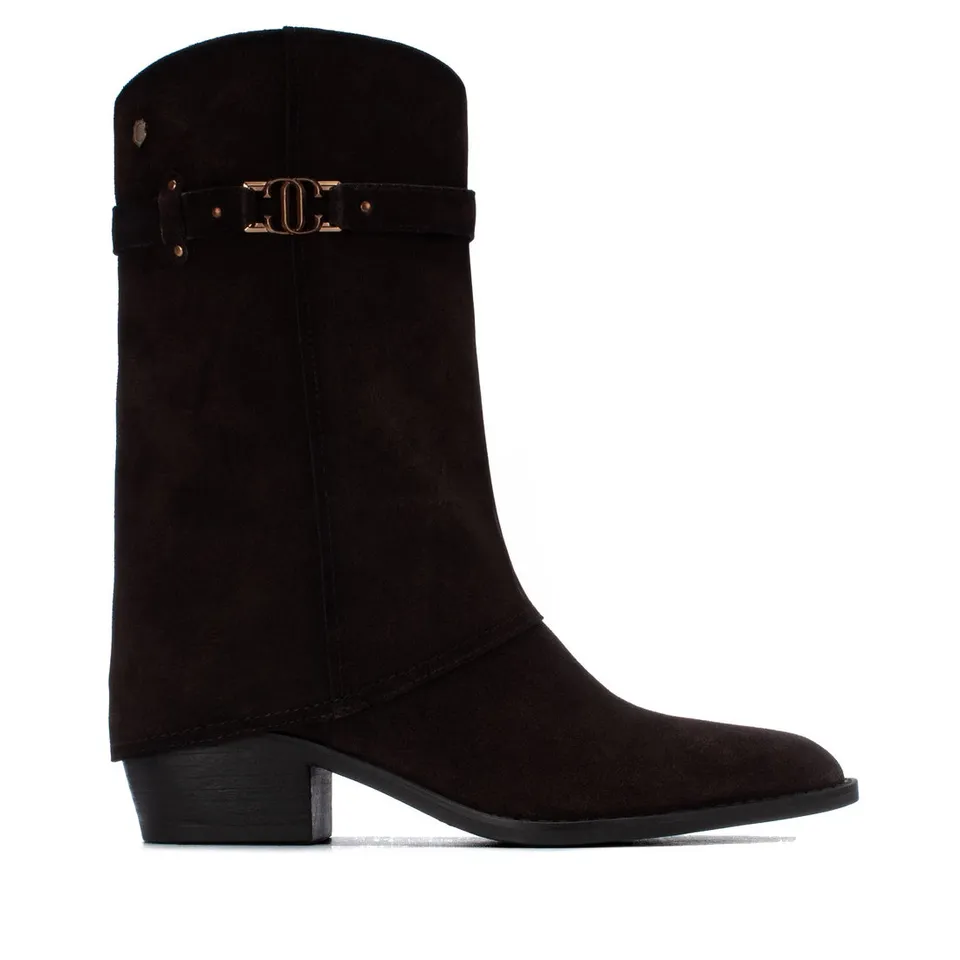 Carmela 16432803 botte cuir marron talon bas