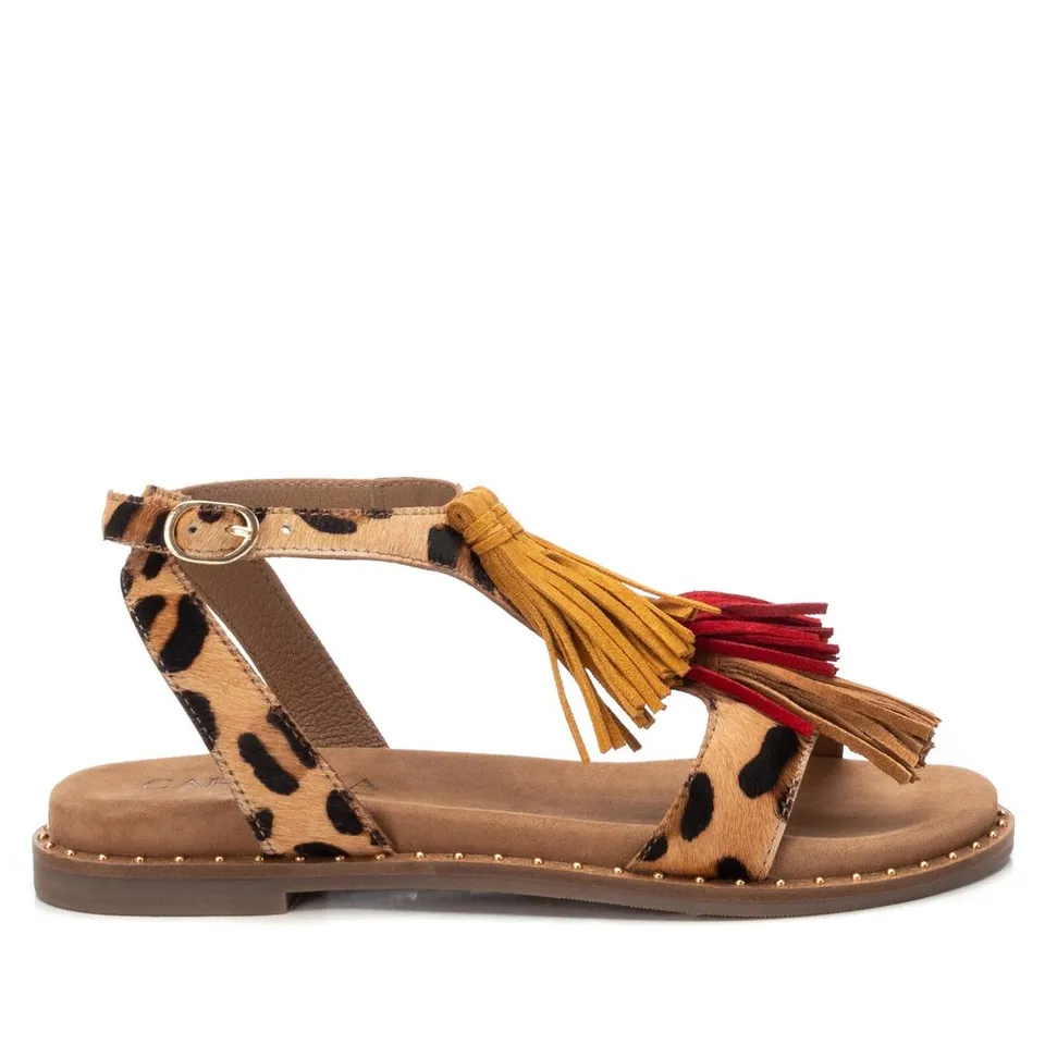 Carmela 16239001 sandale cuir marron animal print