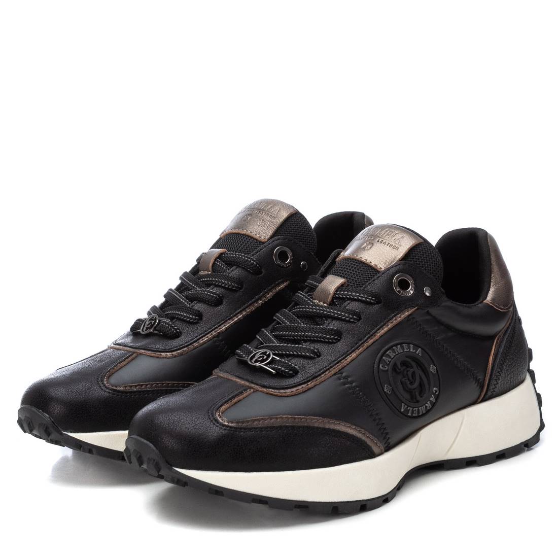 Carmela 16181701 baskets cuir noir lacets