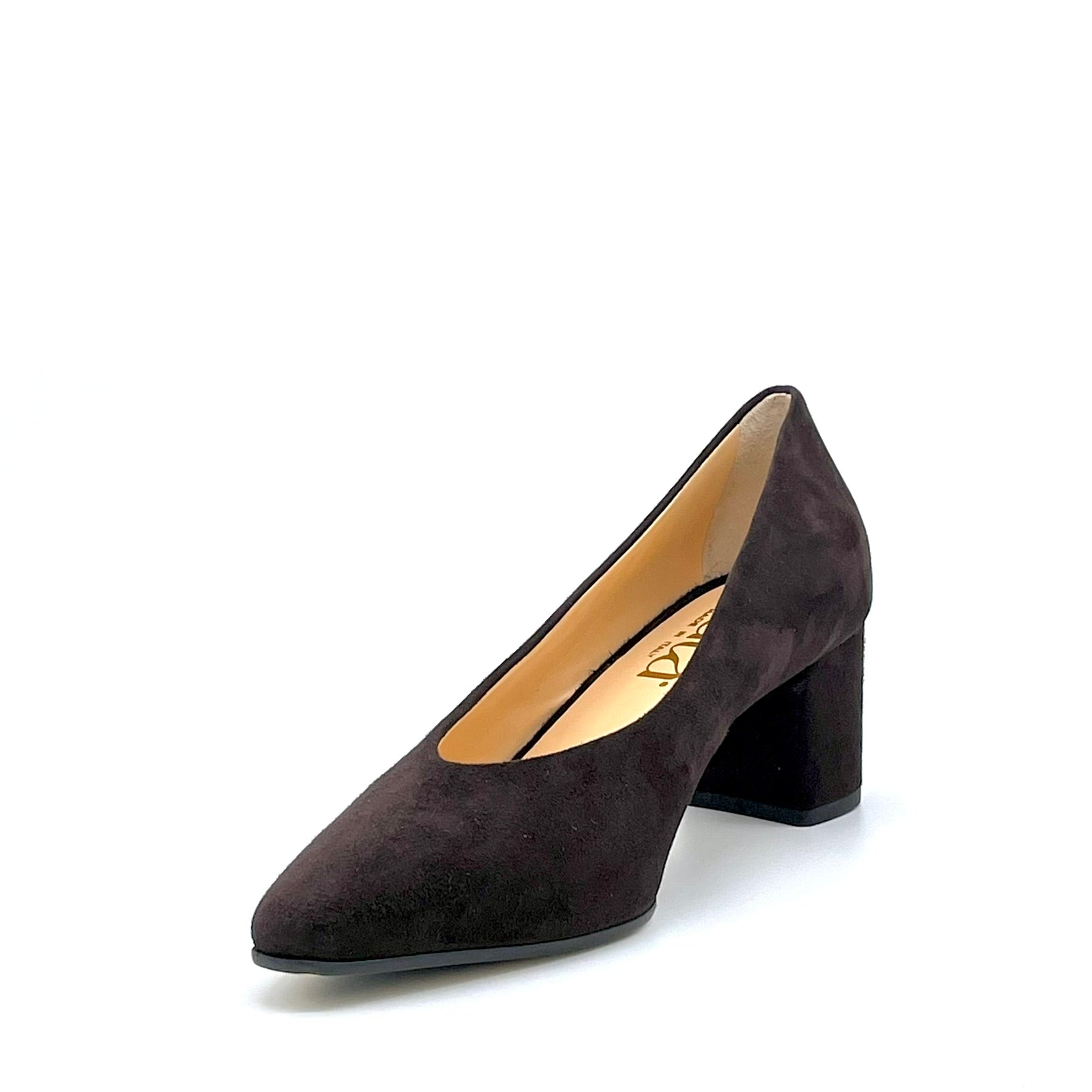 Elata 55514 escarpin suède marron foncé talon 5,5 cm