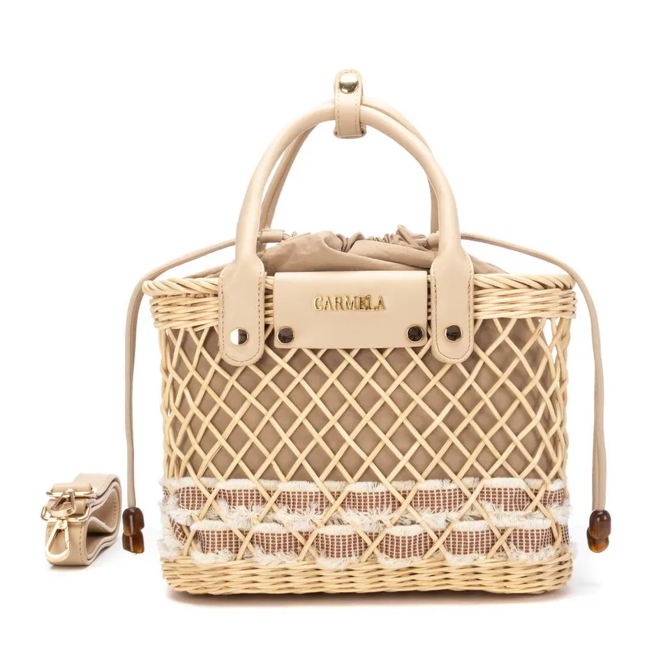 Carmela 18621103 sac panier raphia marron bandoulière
