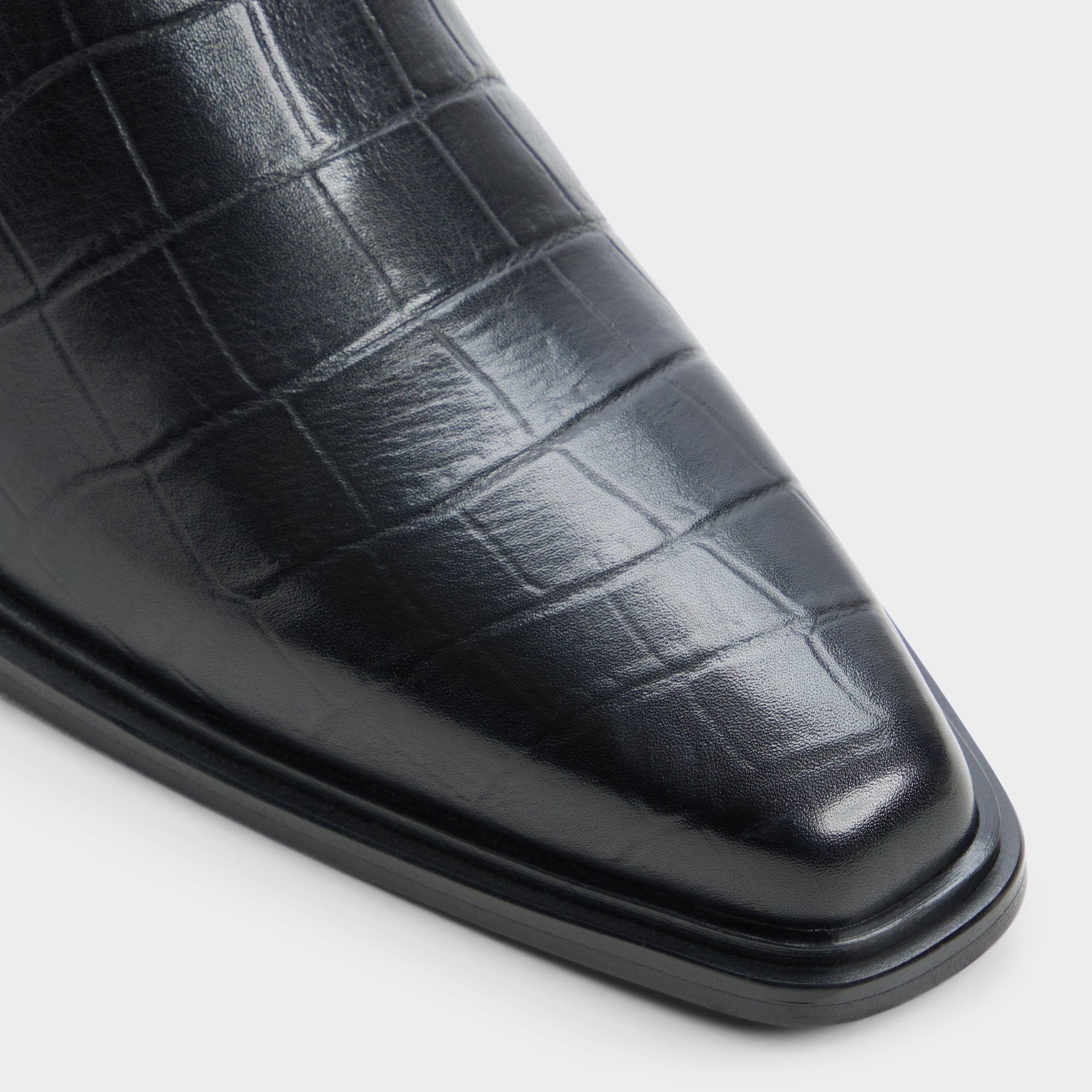 ALDO Brazos bottes western noires cuir croco