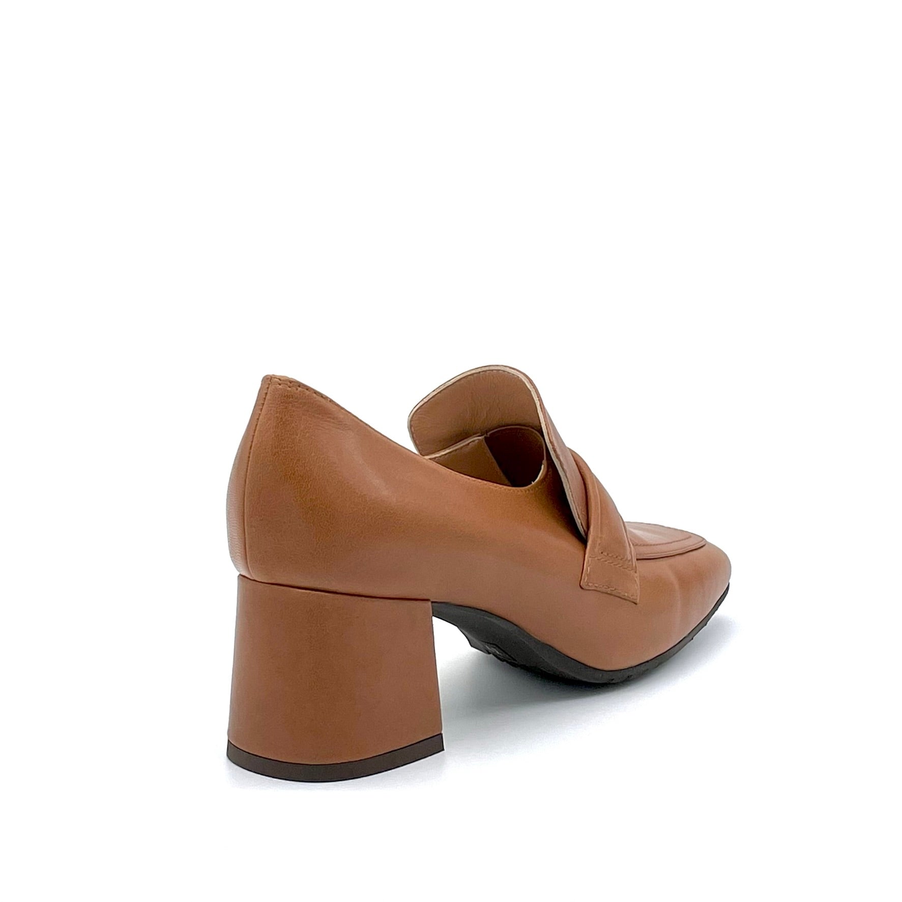 Elata 52522 mocassins cuir caramel talon 5,5 cm