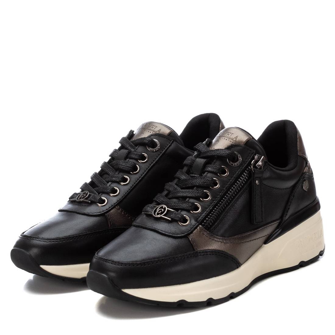Carmela 16182501 sneakers cuir noir zip pointure