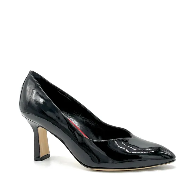 ELATA 53534 escarpin verni noir cœur talon 7,5 cm