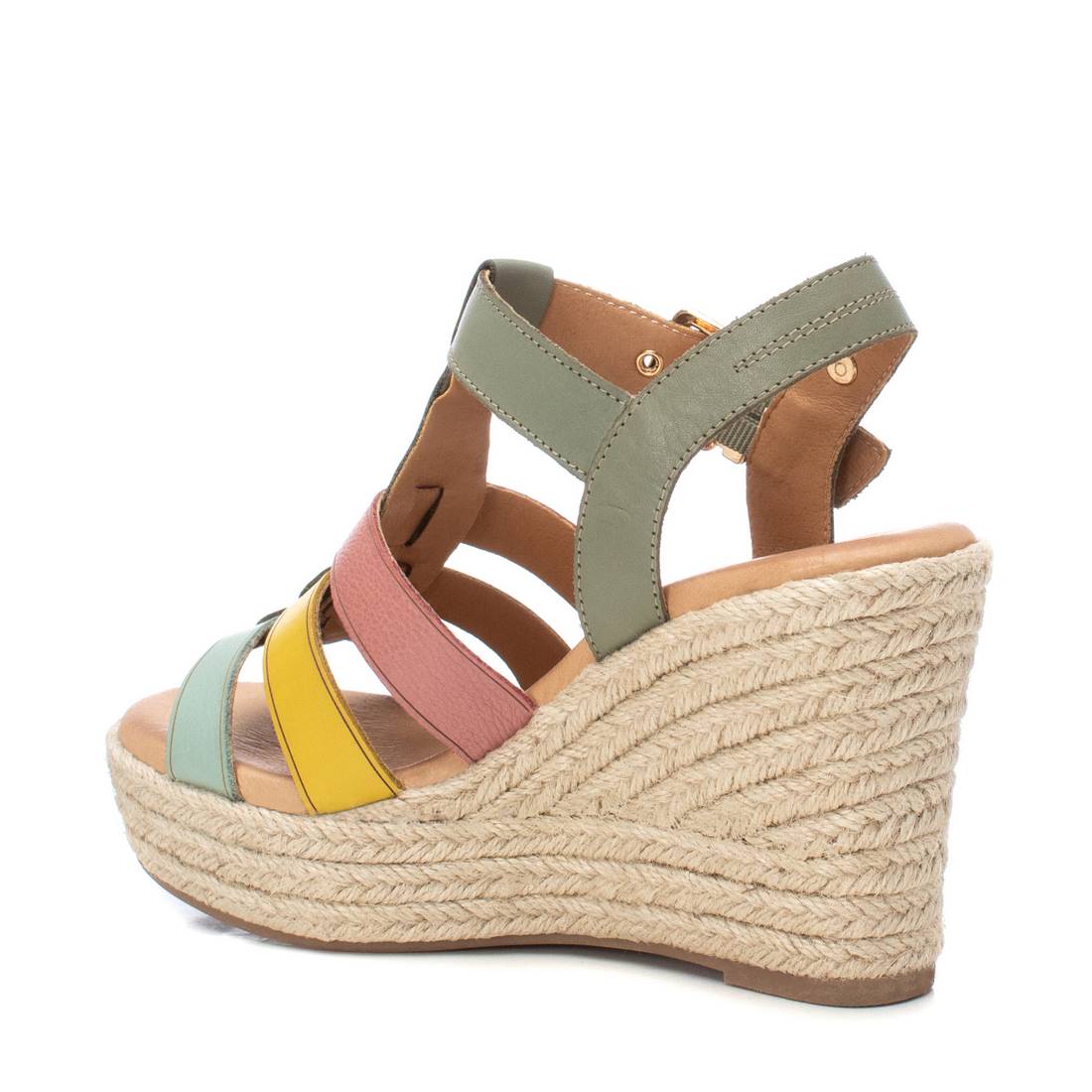 Carmela 16162203 sandales cuir vert compensées