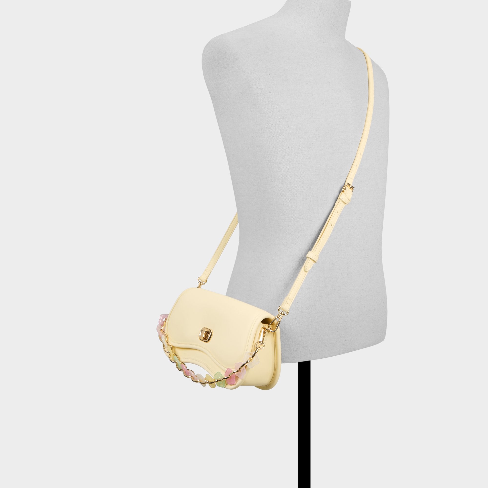 ALDO Clappertinaa sac bandoulière jaune chaîne