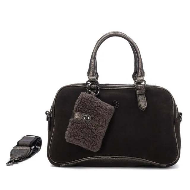 Carmela 18624303 sac cuir gris suède 33 cm