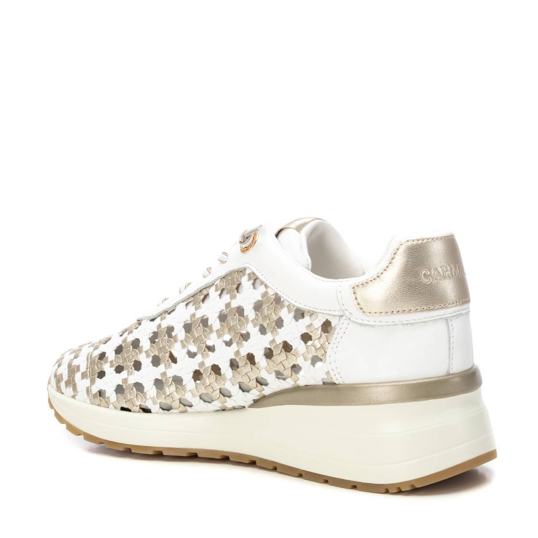 Carmela 16228701 basket cuir blanc tressé