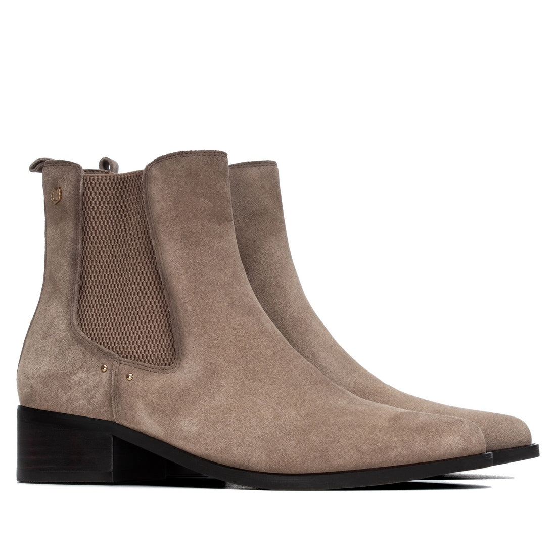 Carmela 16414302 bottine chelsea taupe cuir talon bas