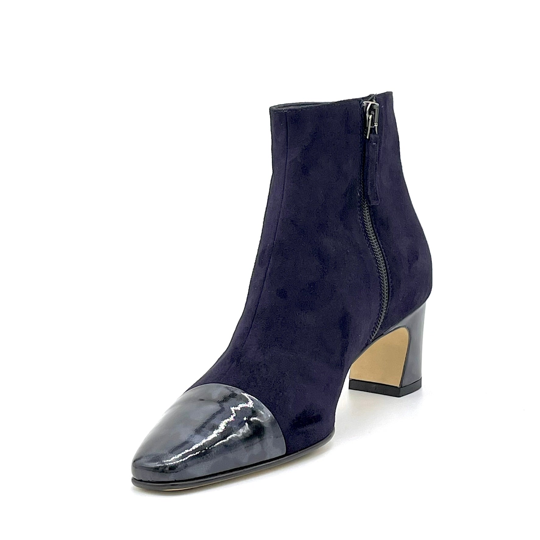 ELATA 56539 bottines daim noir vernis écaille 5,5 cm