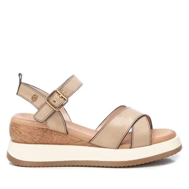 Carmela 16138902 sandale cuir marron compensée 6 cm