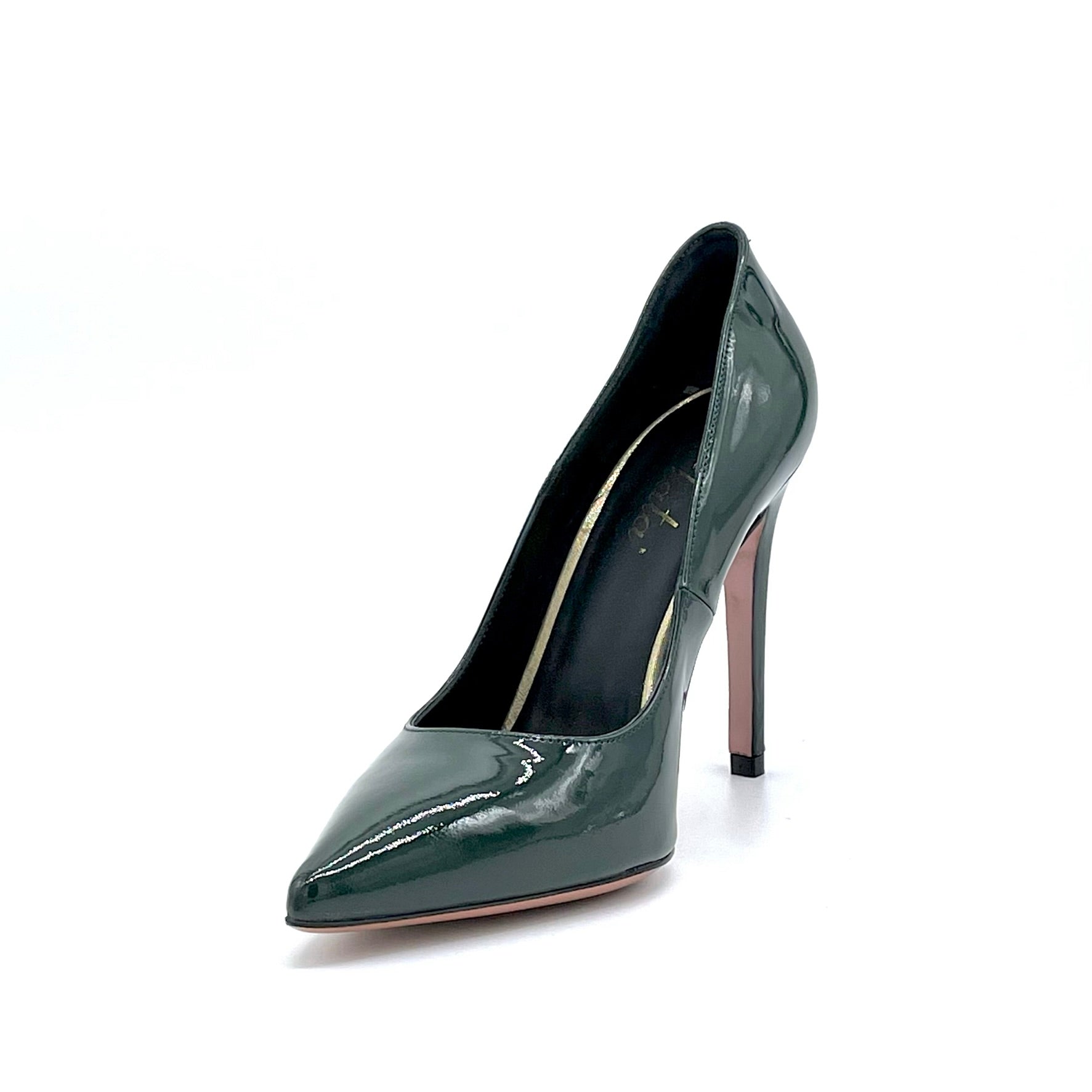 ELATA 52556 escarpins vernis vert talon 10,5 cm