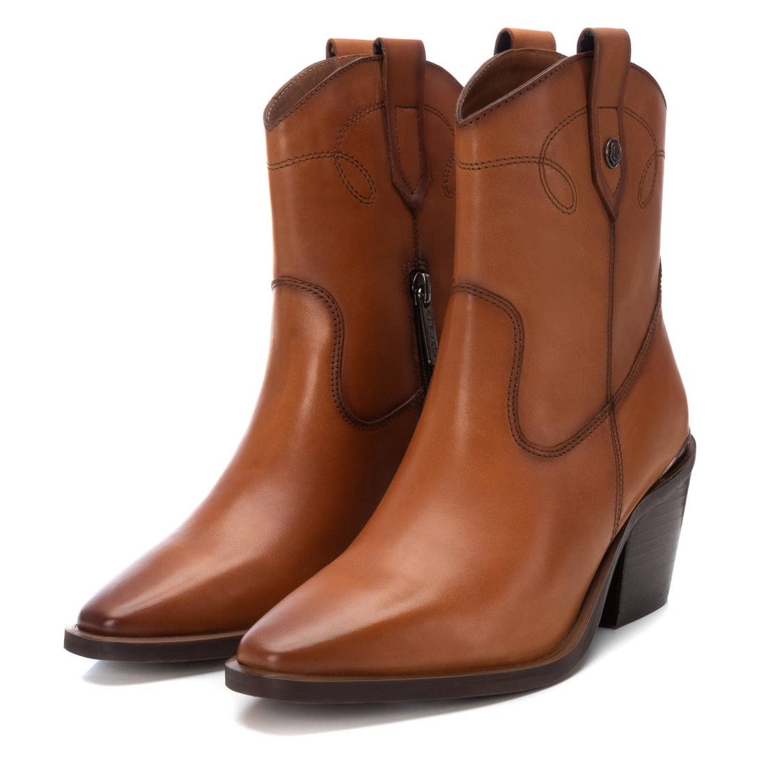 Carmela 16171803 bottine cowboy marron cuir talon 7 cm