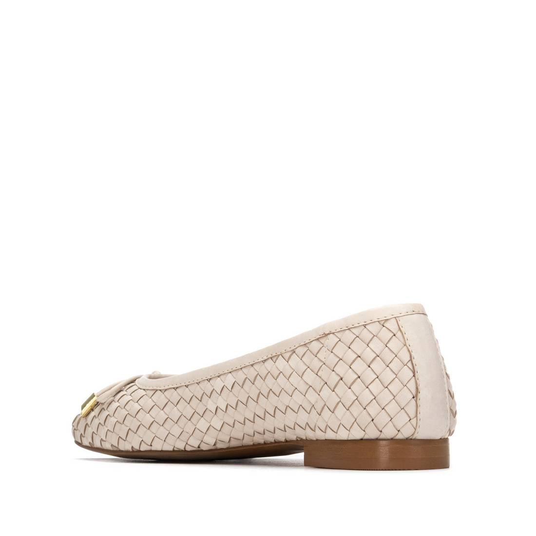Carmela 16329602 ballerines cuir blanc tressé plat