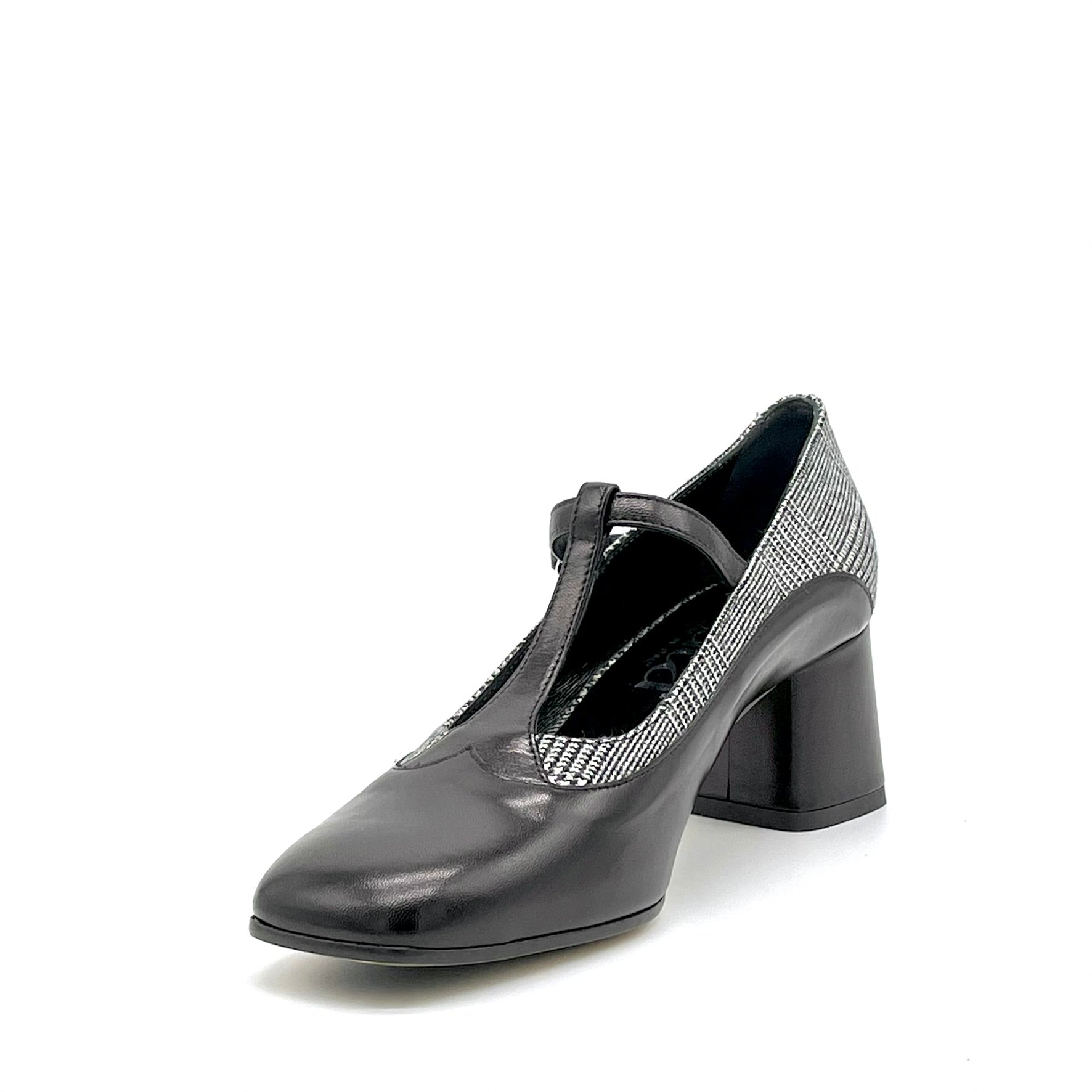 Elata 55519 escarpin T-bar prince-de-galles 5,5 cm