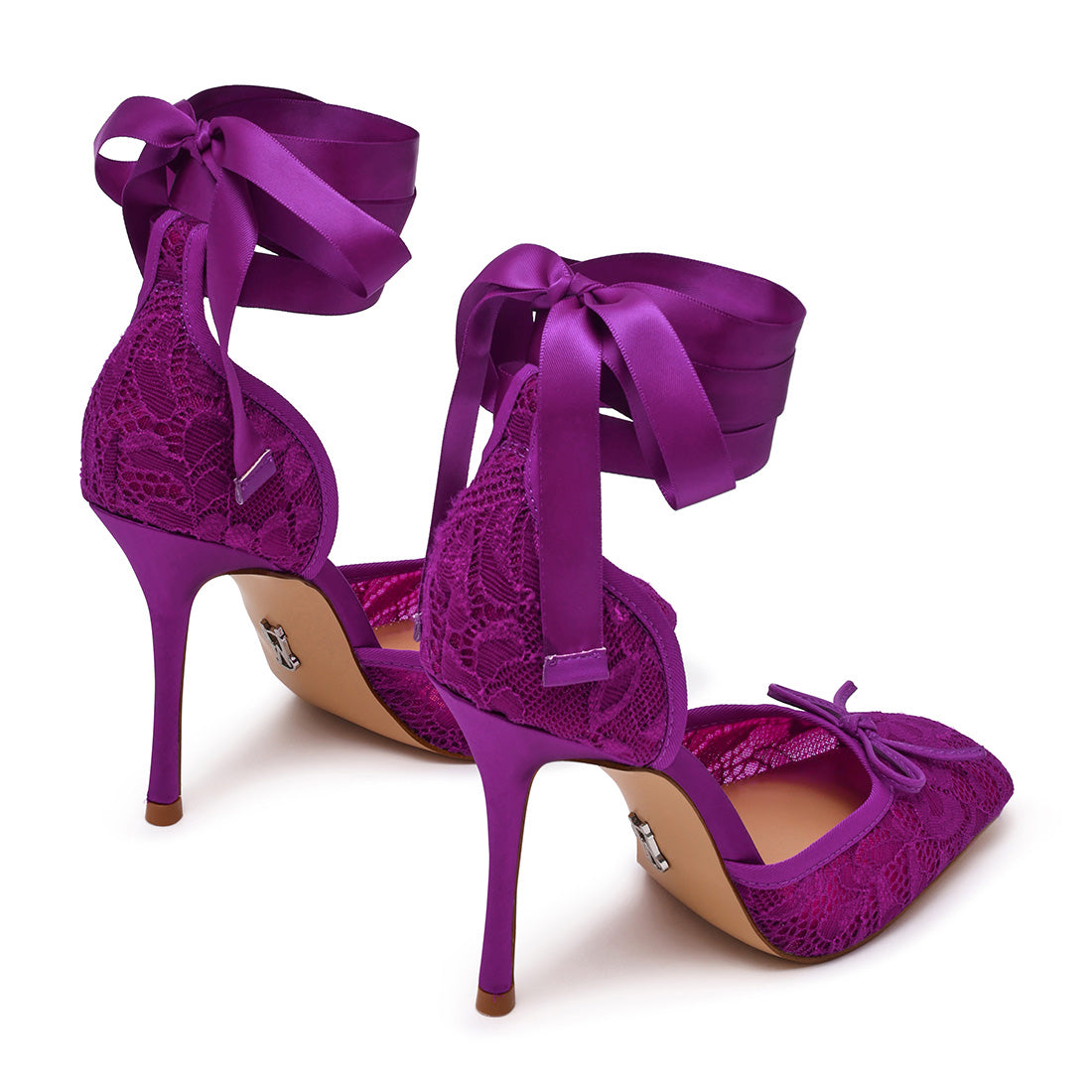 Steve Madden Larina Escarpins Dentelle Violette Talon 10 cm