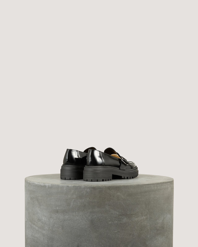Tila March Margaux mocassin noir cuir semelle crantée