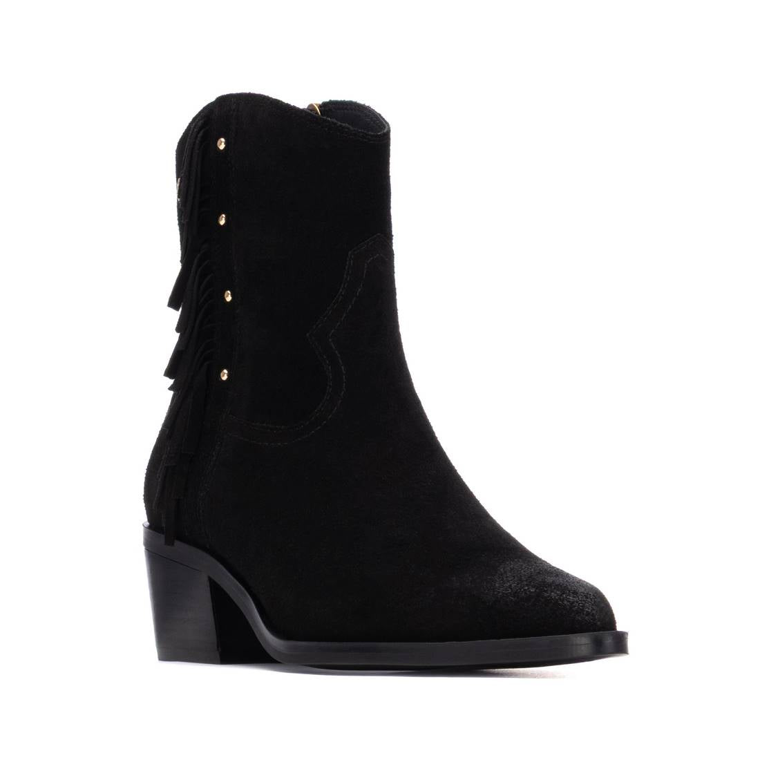 Carmela 16266303 bottine cowboy noir suède