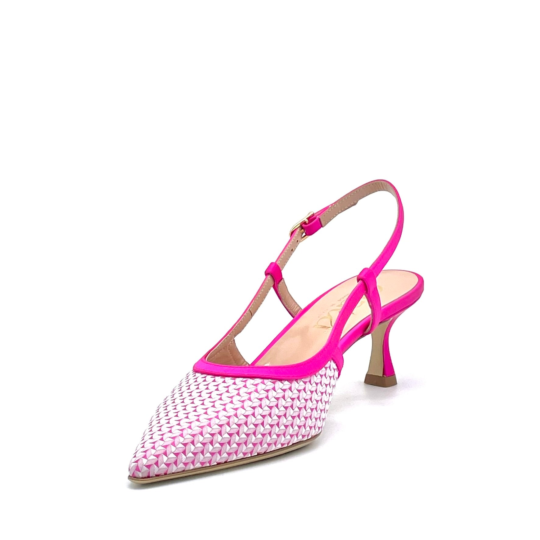 Elata 16142 slingback satin fuchsia talon 5,5 cm