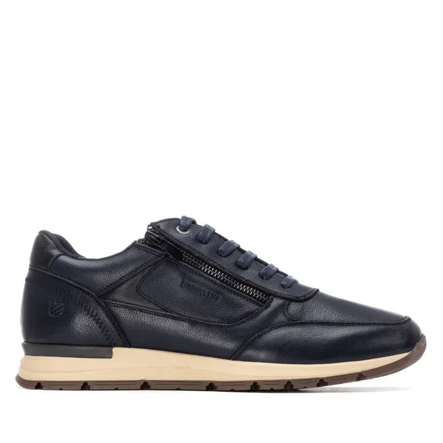 Carmela 16267703 baskets homme cuir bleu marine plates