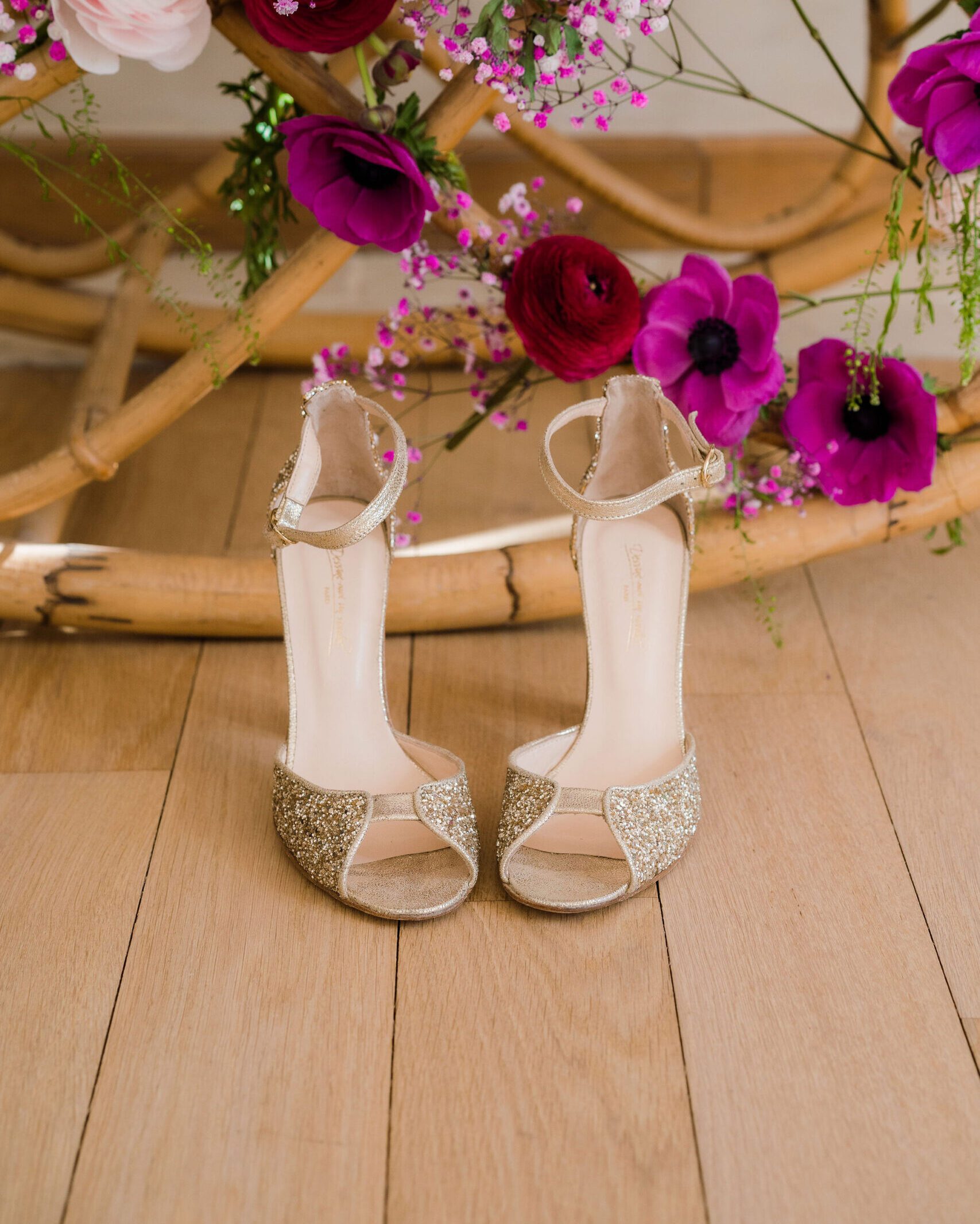 Dessine Moi Un Soulier Charlotte High sandale glitter champagne
