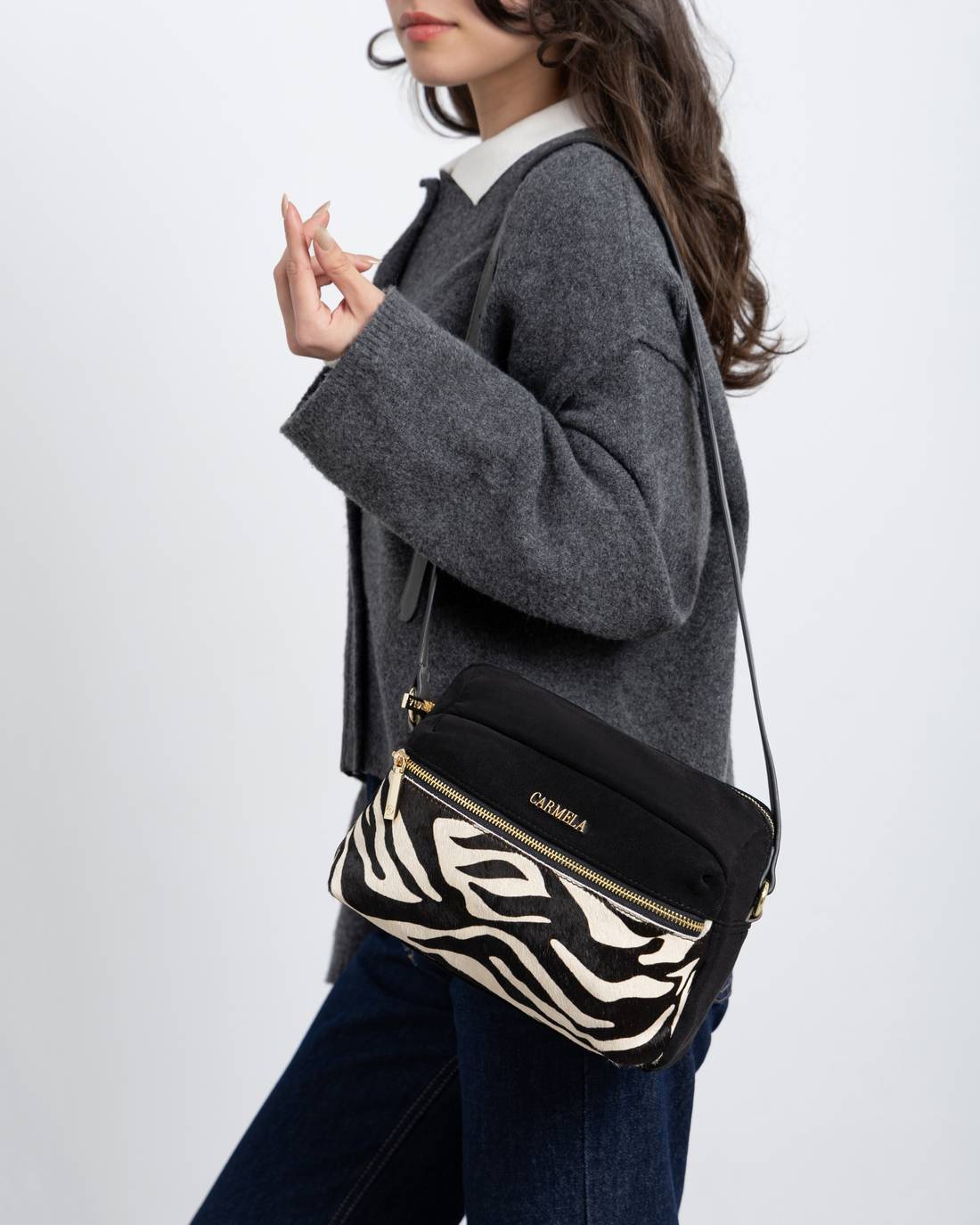 Carmela 18618601 sac bandoulière noir textile